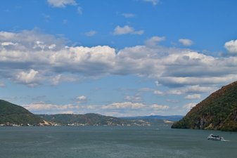 Image taken above the Small Cauldron of the Danube. It is situated between the Romanian and Serbian boarder (Serbia on the right and Romania on the left).